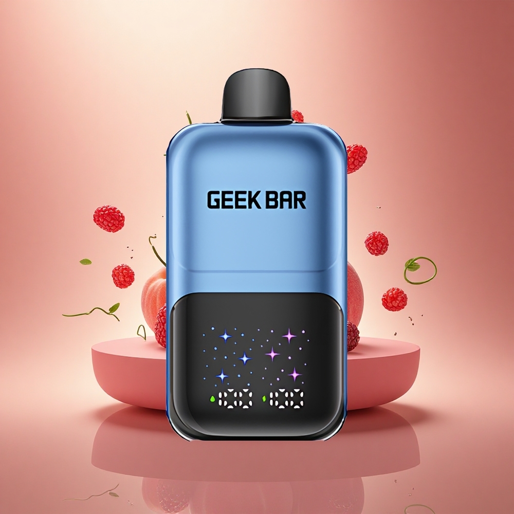 GEEK BAR 2GO 20ml 50000 Puffs Persikas ir Uogos su Dideliu Ekranu ir Keičiamu Skoniu