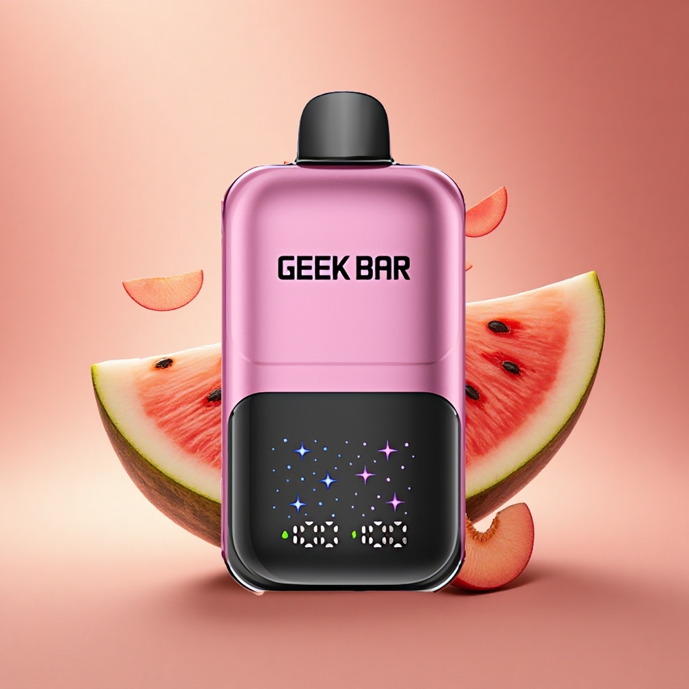 GEEK BAR 2GO 20ml 50000 Puffs Persikas ir Vandynas su Dideliu Ekranu ir 5% Nikotino Druska