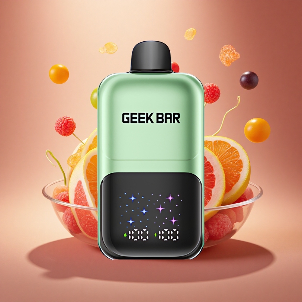 GEEK BAR 2GO 20ml 50000 Puffs Rūgštus Saldainiai & Rūgštūs Vaisiai su Interaktyviu Dideliu Ekranu ir 5% Nikotino Druska