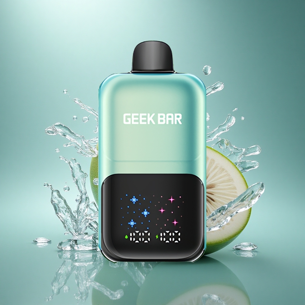 GEEK BAR 2GO 20ml 50000 Puffs Šalta Mėta Ledas su Interaktyviu Dideliu Ekranu ir 5% Nikotino Druska