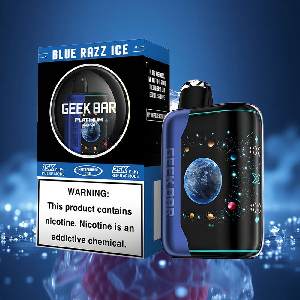 GEEK BAR Platinum Edition 25000 Puffs Mėlynasis Avietinis Ledas su 20mL ir 2% Nikotino
