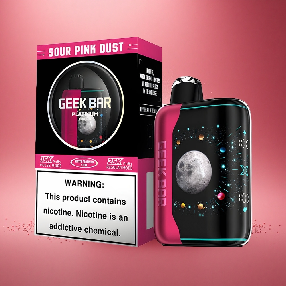 GEEK BAR Platinum Edition 25000 Puffs Rūgštus Rožinis Dulkes su 20mL Skysčio ir 2% Nikotino
