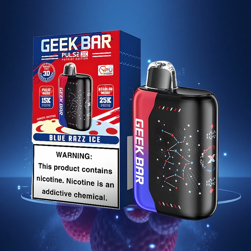 GEEK BAR Pulse X 25000 Puffs Patriotinis Leidimas su 18mL Skysčio ir Dviguba Tinklelio Apvija