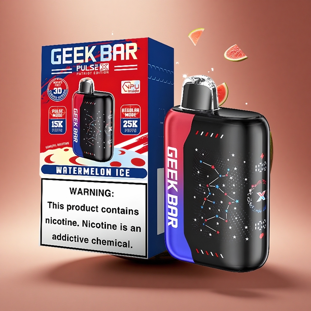 GEEK BAR Pulse X 25000 Puffs Patriotinis Leidimas su 18mL Skysčio ir Dviguba Tinklelio Apvija