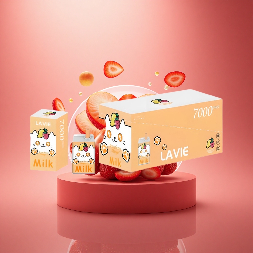 Lavie Milk 7000 Puffs Braškinė Mango 16ML 600mAh