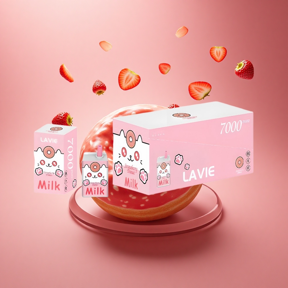 Lavie Milk 7000 Puffs Braškinis Spurgos 16ML 600mAh