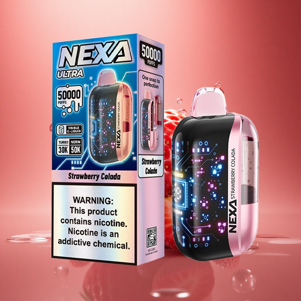 NEXA Ultra 50000 Puffs Braškinių Kolados 20ml 5% Nikotino Ekranas