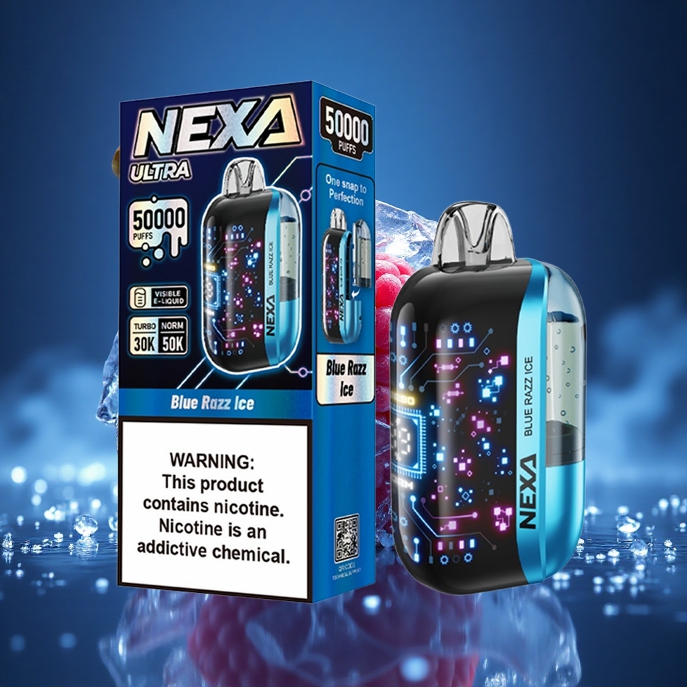 NEXA Ultra 50000 Puffs Mėlynasis Avietinis Ledas 20ml 5% Tipas-C