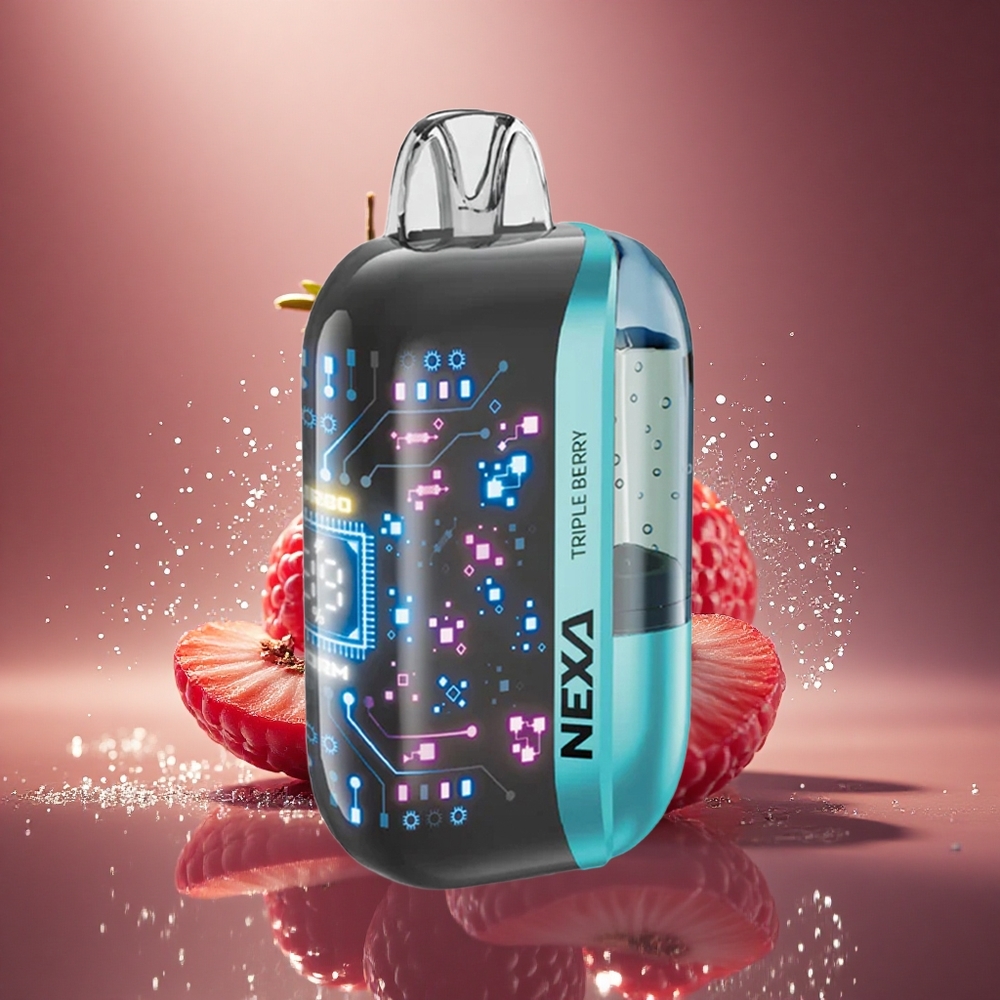 NEXA Ultra 50000 Puffs „Triskatis Uogų“ 20ml Ekranas
