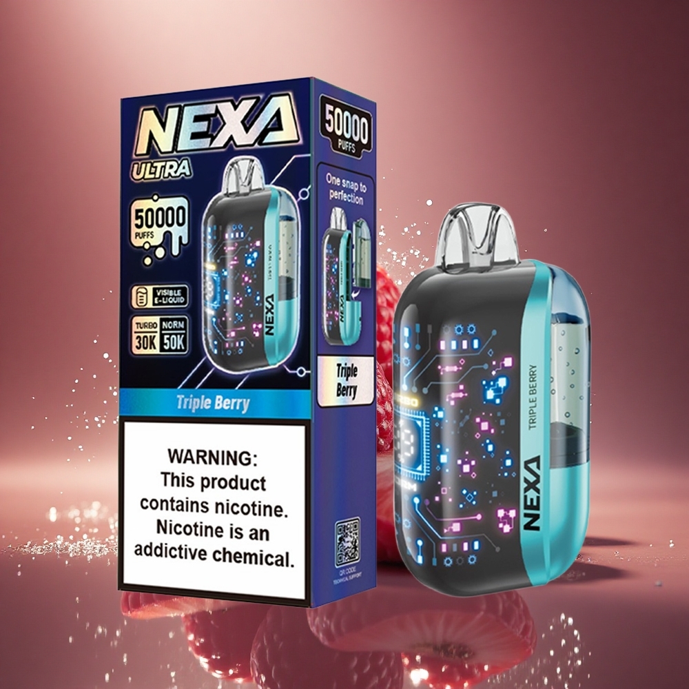 NEXA Ultra 50000 Puffs „Triskatis Uogų“ 20ml Ekranas