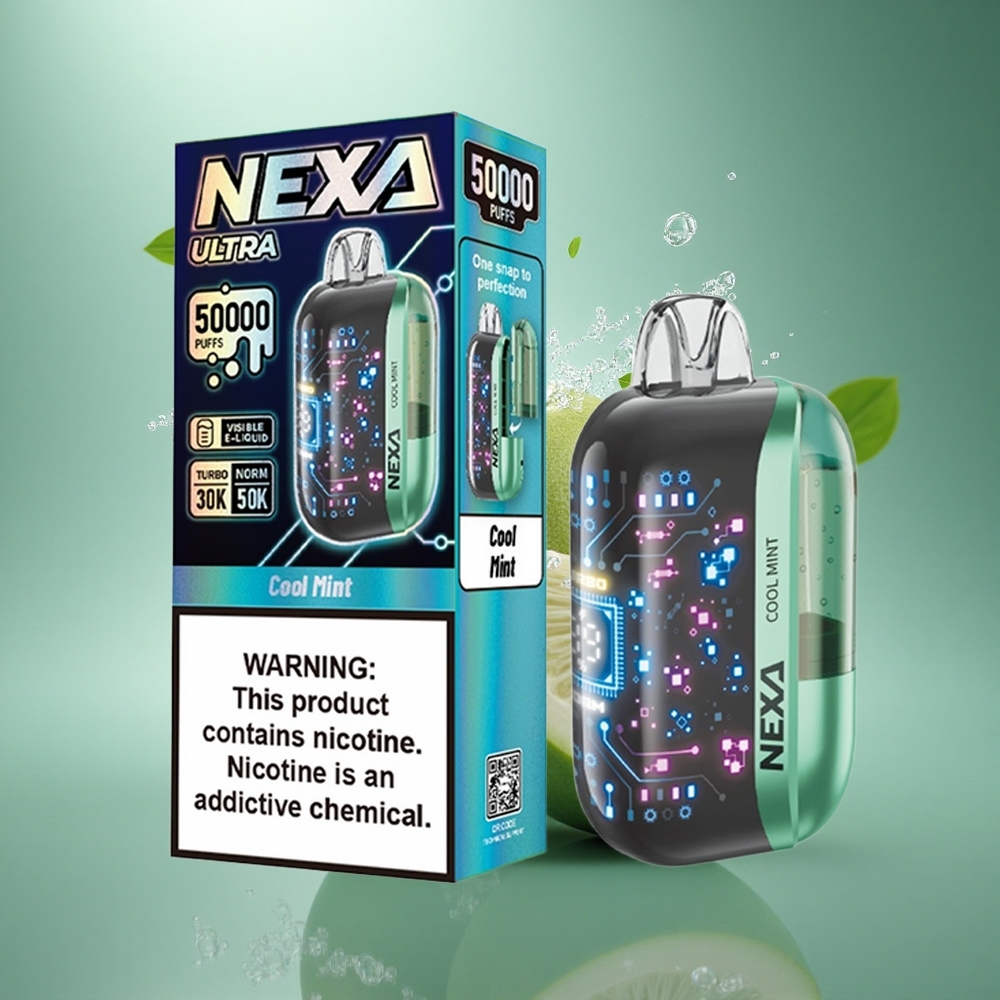 NEXA Ultra 50000 Puffs Šalta Mėta 50K su 20ml ir 0.9ohm