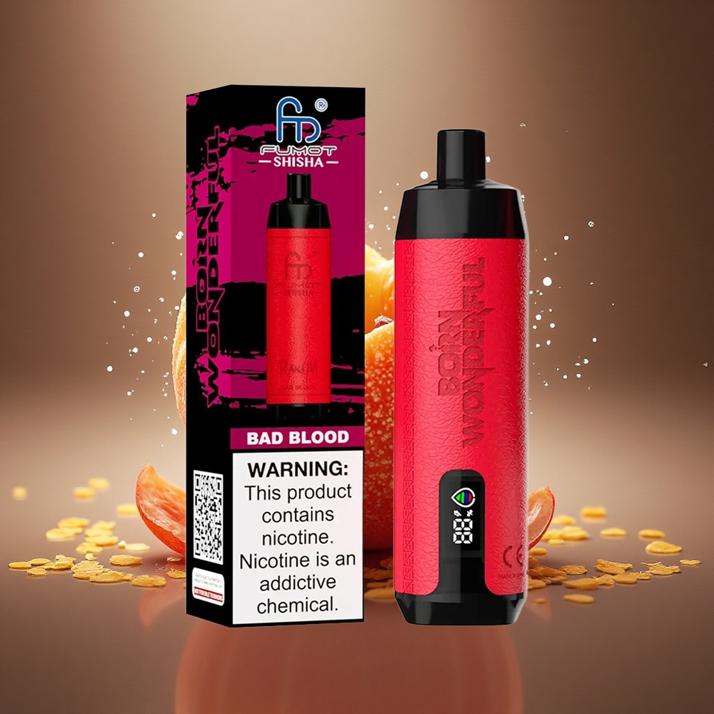 RandM Fumot Shisha 10000 Puffs Blogas Kraujas LED Rodiklis 0,6Ω Tinklelinė Ritė