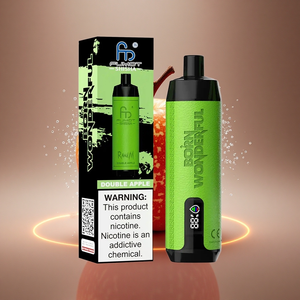 RandM Fumot Shisha 10000 Puffs Dvigubas Obuolys su LED Indikatoriumi ir 18ml Skysčio