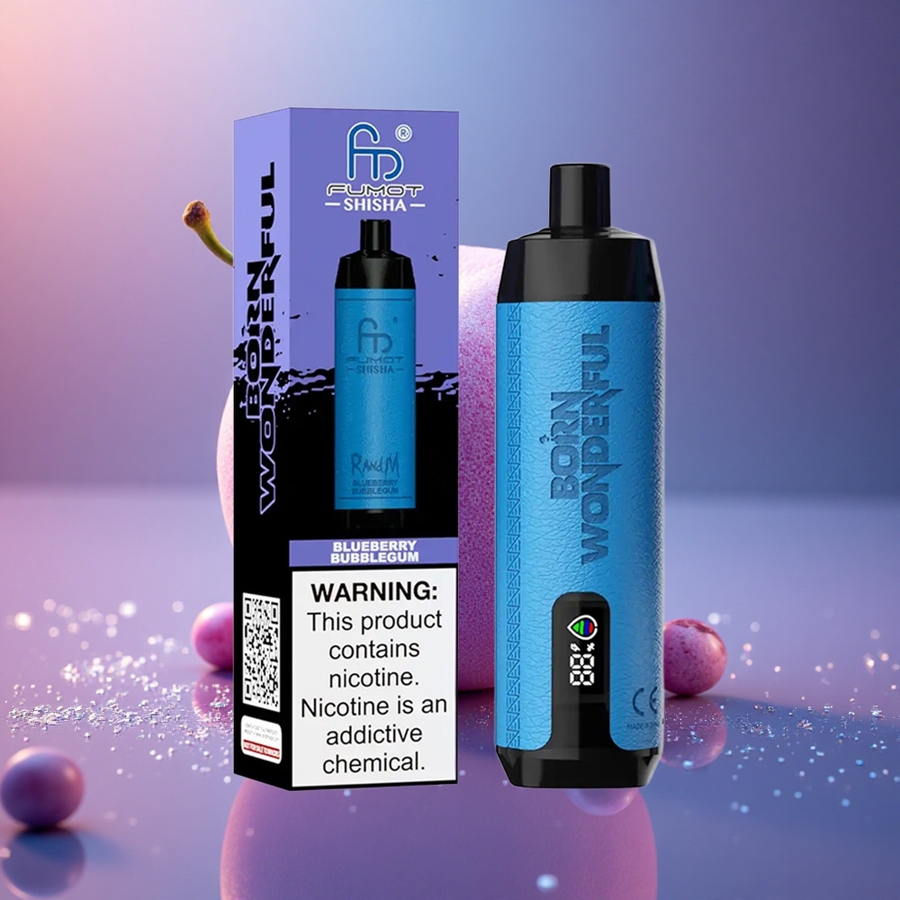 RandM Fumot Shisha 10000 Puffs Mėlynųjų Serbentų Burbuliai su LED Indikatoriumi ir Tipu-C