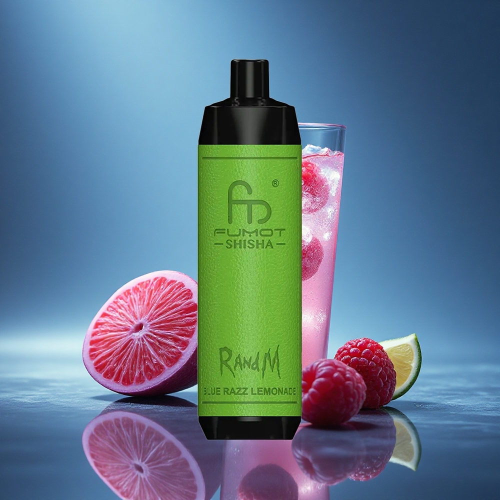 RandM Fumot Shisha 10000 Puffs Mėlynoji Avietinė Limonadė su 18ml ir Tipu-C