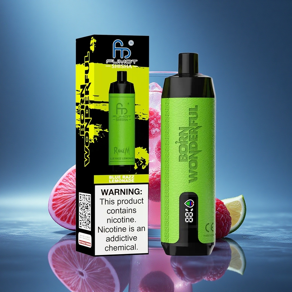 RandM Fumot Shisha 10000 Puffs Mėlynoji Avietinė Limonadė su 18ml ir Tipu-C