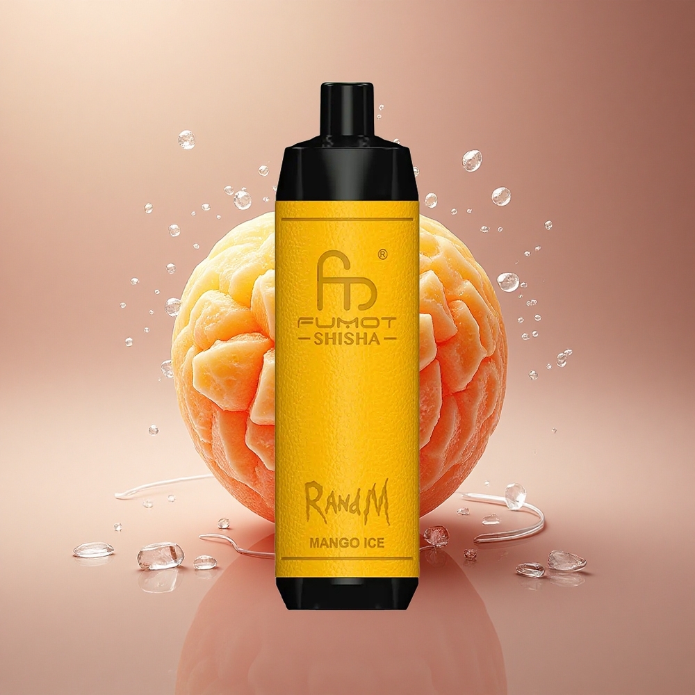 RandM Fumot Shisha 10000 Puffs Mango Ledas su 18ml ir 0,6Ω Tinkleliu