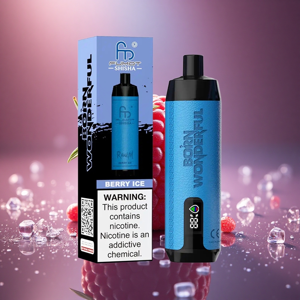 RandM Fumot Shisha 10000 Puffs Uogų Ledas 18ml 0.6ohm