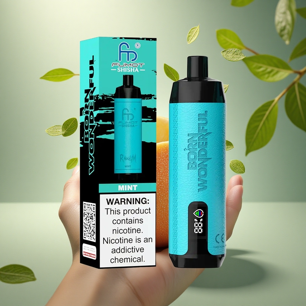 RandM Fumot Shisha 10000 Puffs Šviečiantis Mėtų Aromatas su 18 ml ir 0,6 omų Tinkleliu