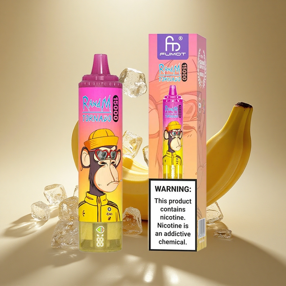 RandM Fumot Tornado 15000 Puffs Banano Ledas su 25ml Skysčio ir 0,9 Ohm Tinklelio Ritė