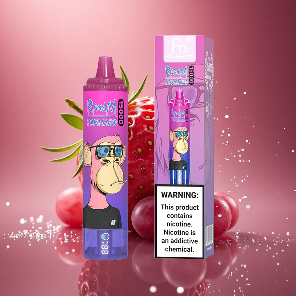 RandM Fumot Tornado 15000 Puffs Braškių Vynuogių 25ml 0,9 Ohm Tinklelis