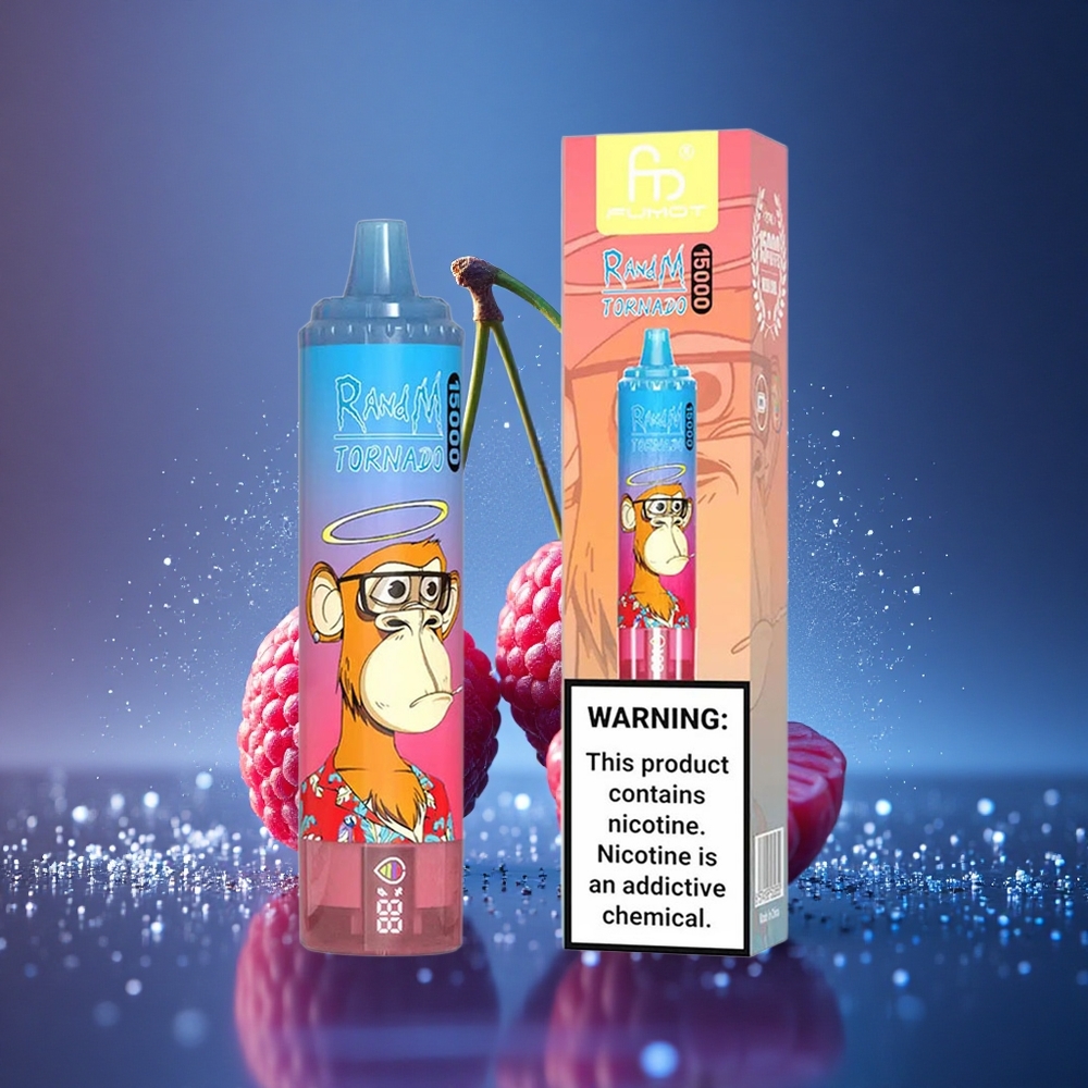 RandM Fumot Tornado 15000 Puffs Mėlynųjų Braškinių Vyšnių Tinklas 850mAh Tipo-C