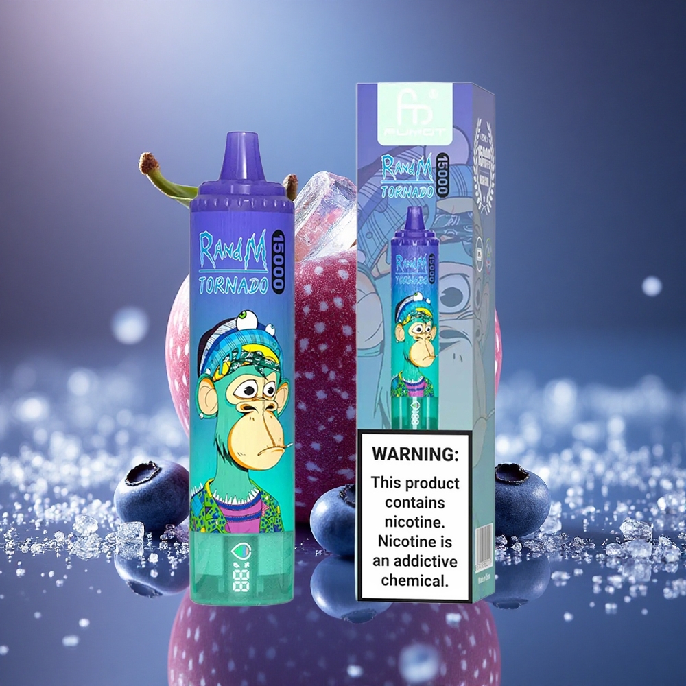 RandM Fumot Tornado 15000 Puffs Mėlynės Ant Ledų su 25ml ir 0,9 Ohm Tinklelis