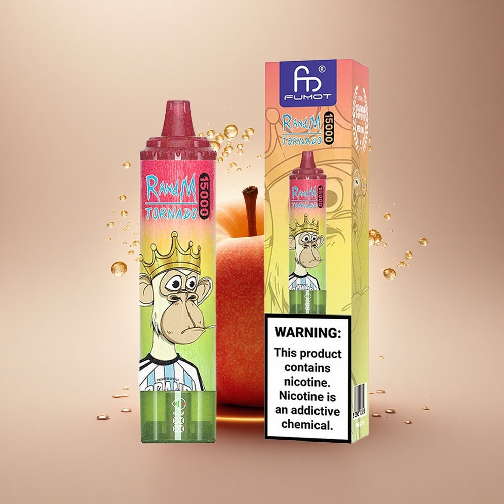 RandM Fumot Tornado 15000 Puffs Obuolys Persikas Kriaušė 25ml 850mAh 0.9Ω