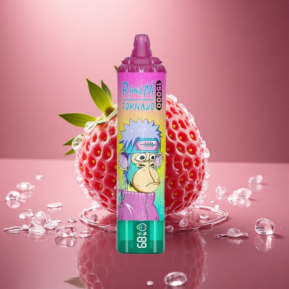 RandM Fumot Tornado 15000 Puffs Šaldytų braškių 25ml 0.9Ω Tinklelinis