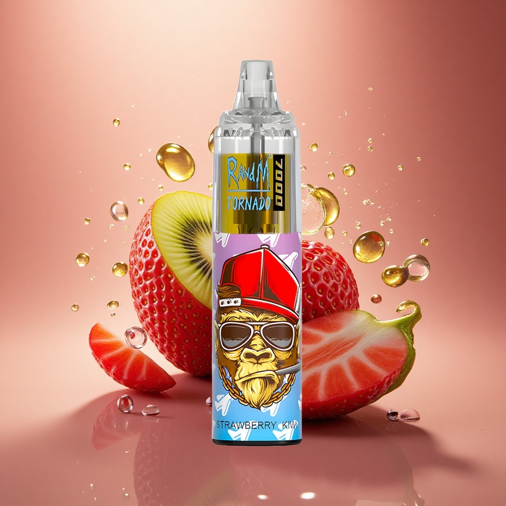 RandM Fumot Tornado 7000 Puffs Braškinė Kiwi 14ml Tinklelinis Apvijas Tipo-C