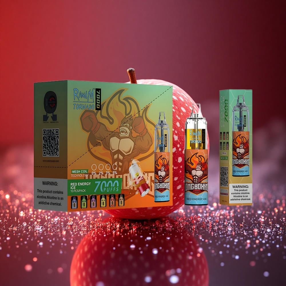 RandM Fumot Tornado 7000 Puffs Raudonoji Energija Ledas 14ML Tinklas