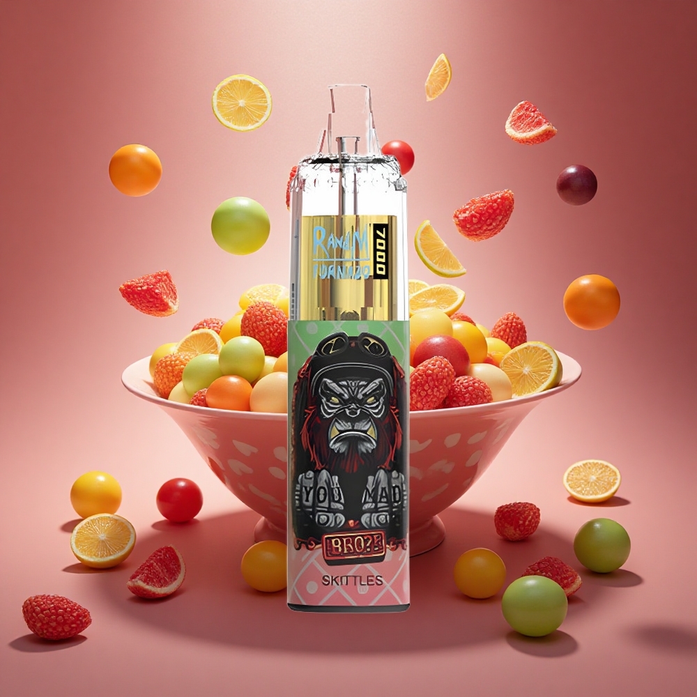 RandM Fumot Tornado 7000 Puffs Skittlų Tinklelis 7000 Tipo-C Oro Reguliavimas