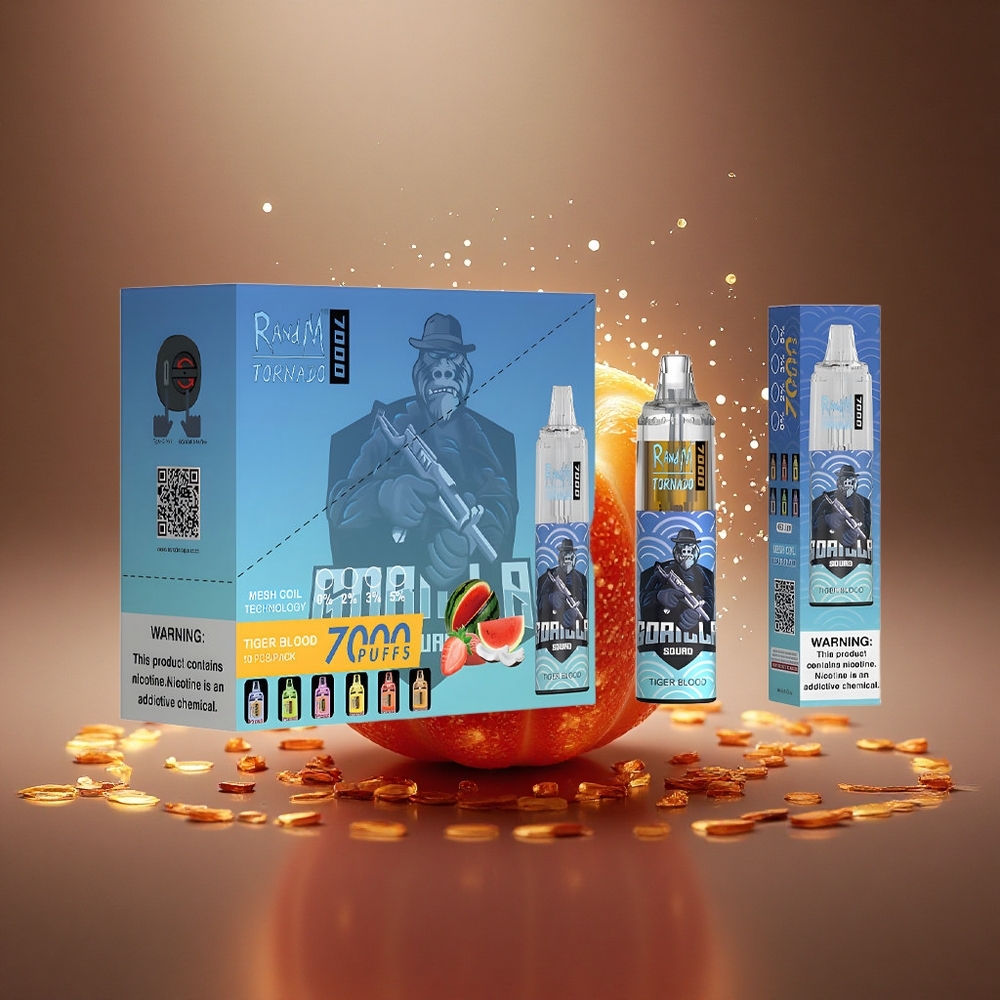RandM Fumot Tornado 7000 Puffs Tigro Kraujas 14ML Tinklinis Oro Reguliavimas