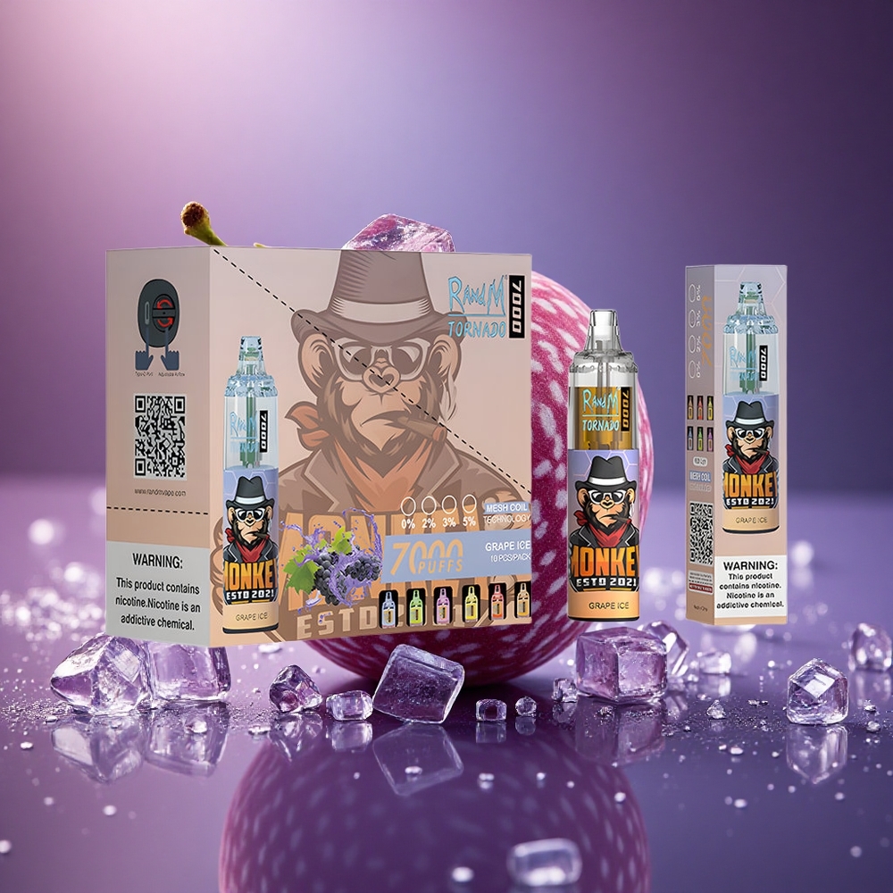 RandM Fumot Tornado 7000 Puffs Vynuoginis Ledas 14ML Tinklas