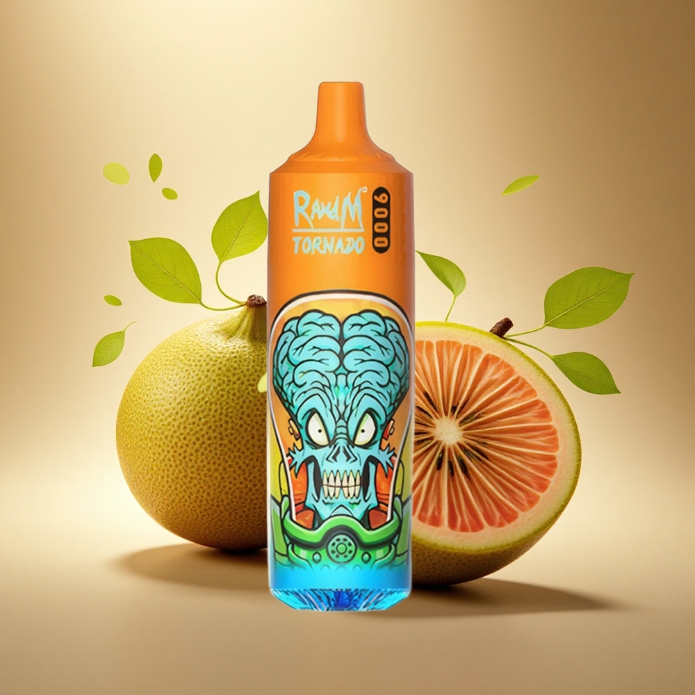 RandM Fumot Tornado 9000 Puffs Kiwi Pasiflora Gvajava su Tinklelio Apvija ir RGB Ekranu