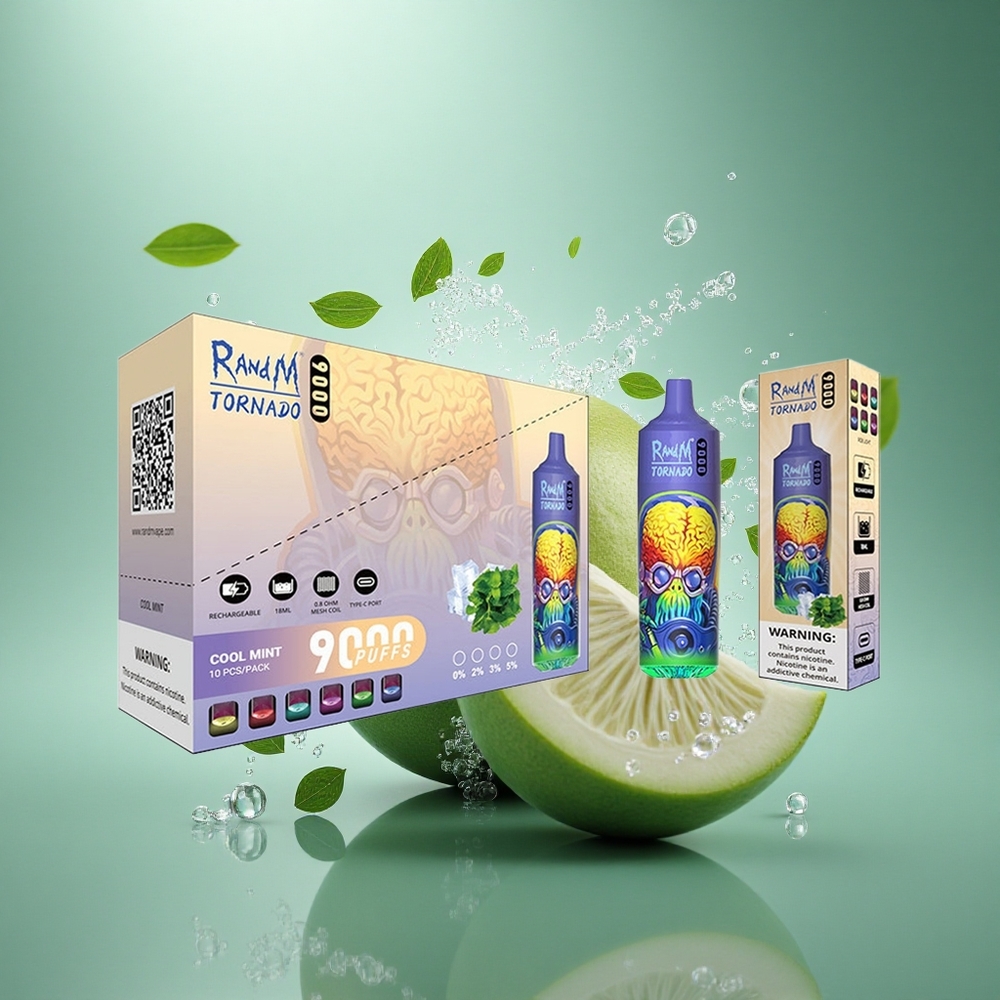 RandM Fumot Tornado 9000 Puffs Šalta Mėta 9000 Dūmai 18 mL Tinklelis