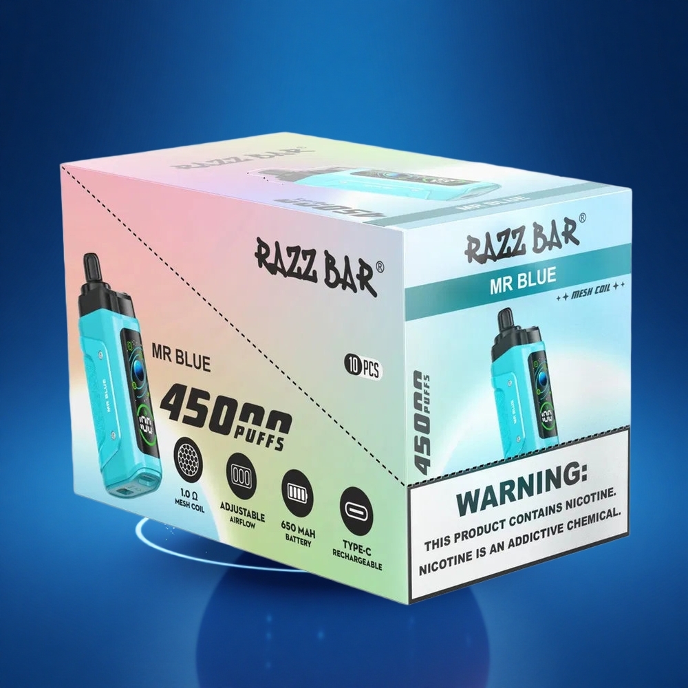 Razz Bar 45000 Puffs Mėlynasis Tinklinis 1.0 Ohm Tipo C