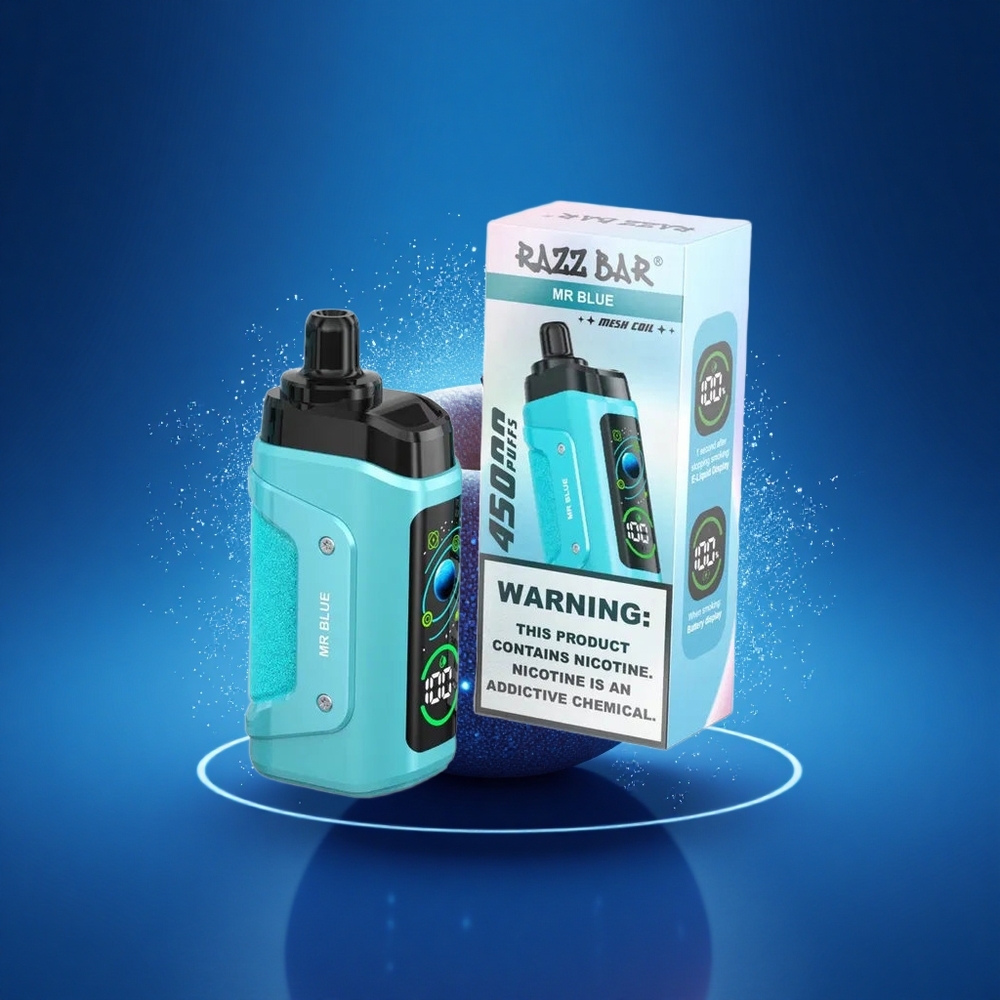 Razz Bar 45000 Puffs Mėlynasis Tinklinis 1.0 Ohm Tipo C