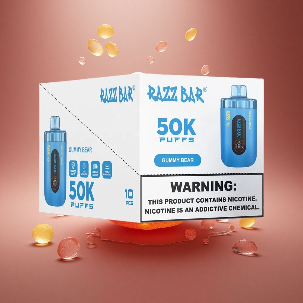 Razz Bar 50K Puffs Guminukų Meškos 1,0 Ohm Tinklinis Tipas-C