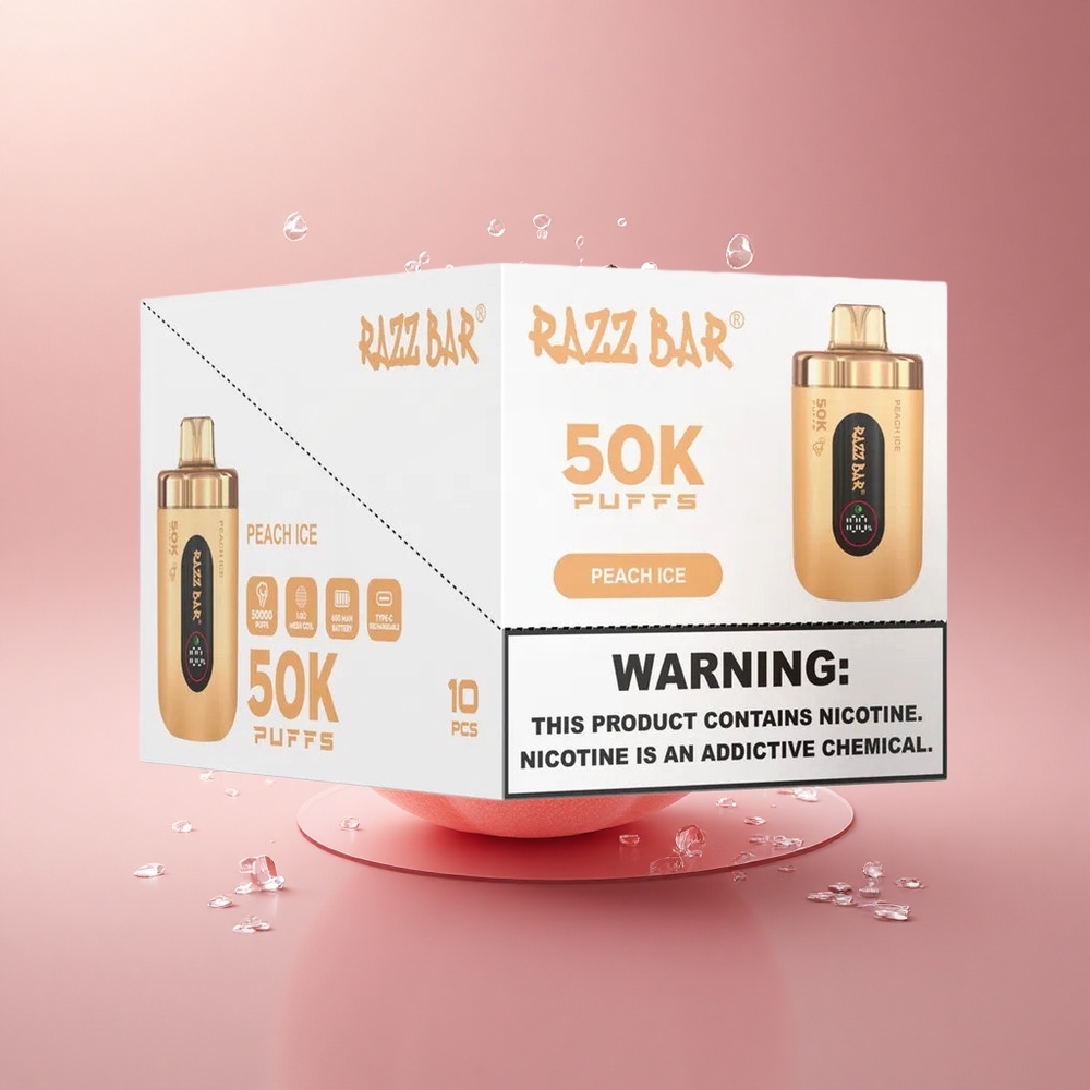 Razz Bar 50K Puffs Persikų Ledas 1.0 Ohm Tipo C