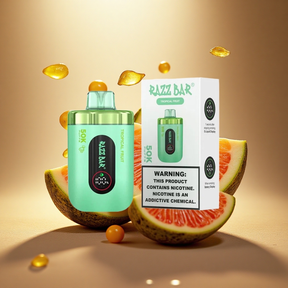 Razz Bar 50K Puffs Tropinių Vaisių 1.0 Ohm Tinklinė Ritė 2% Nikotino