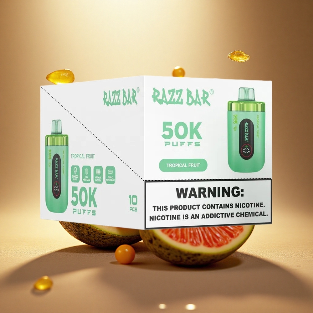 Razz Bar 50K Puffs Tropinių Vaisių 1.0 Ohm Tinklinė Ritė 2% Nikotino