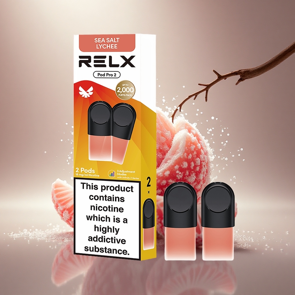Relx Pod Pro 2 Vape Device Jūros Druskos Ličiai 1.9ml 3 Įtampos Režimai