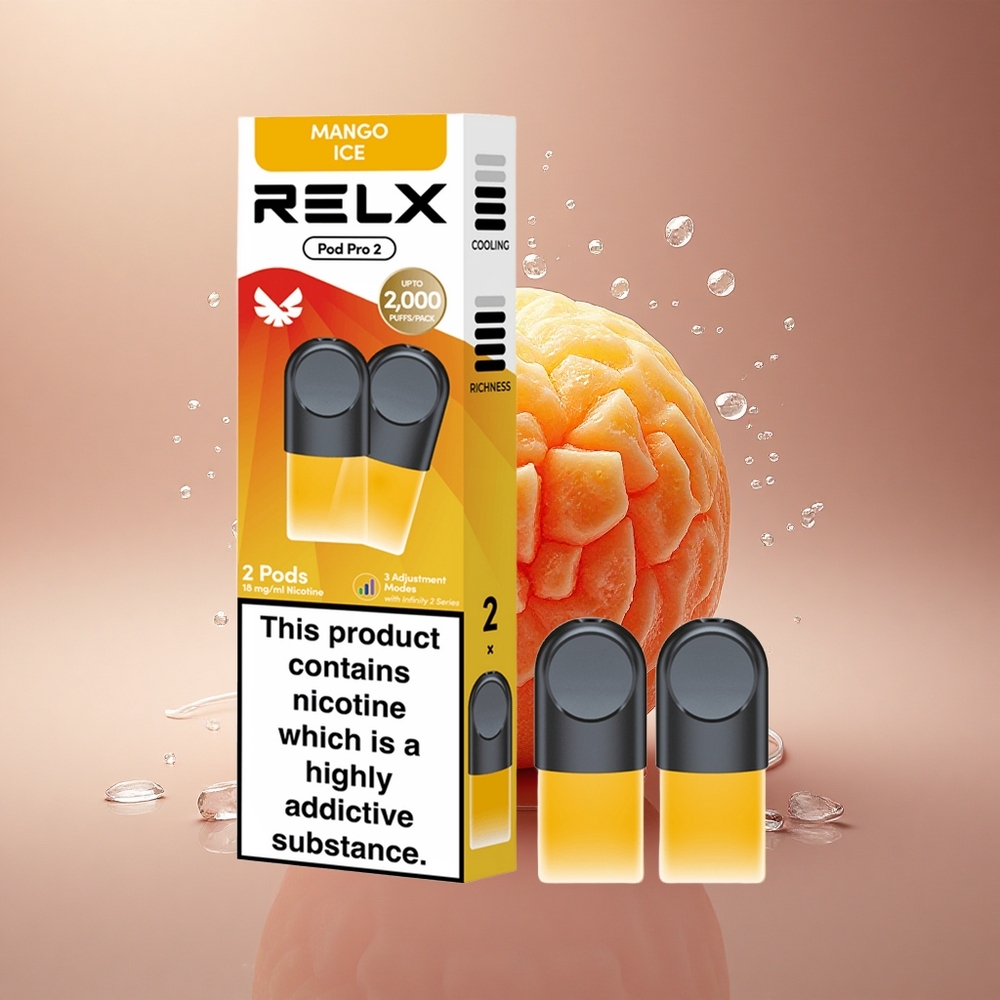 Relx Pod Pro 2 Vape Device Mango Ledai 18mg/ml 1.9ml 3 Režimai