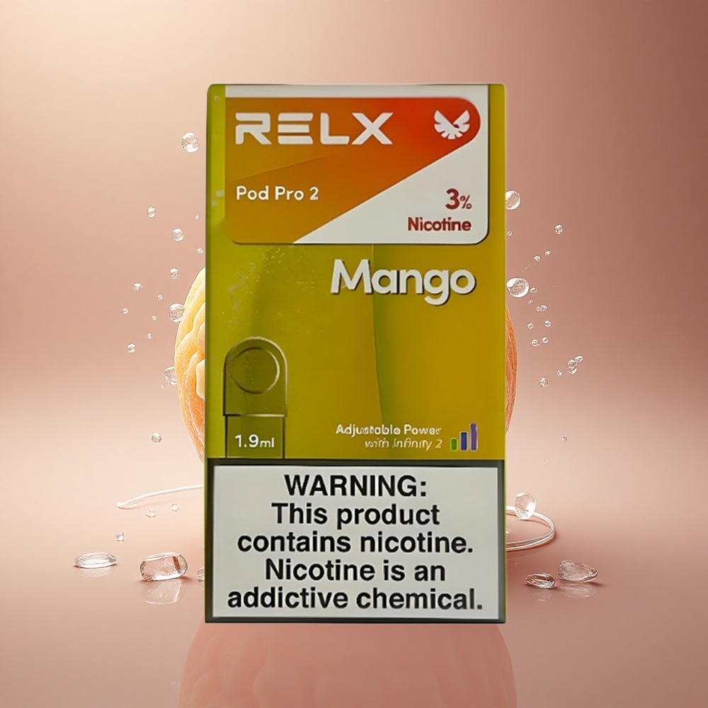 Relx Pod Pro 2 Vape Device Mango Ledas 30mg/ml 1.9ml 3 Režimai