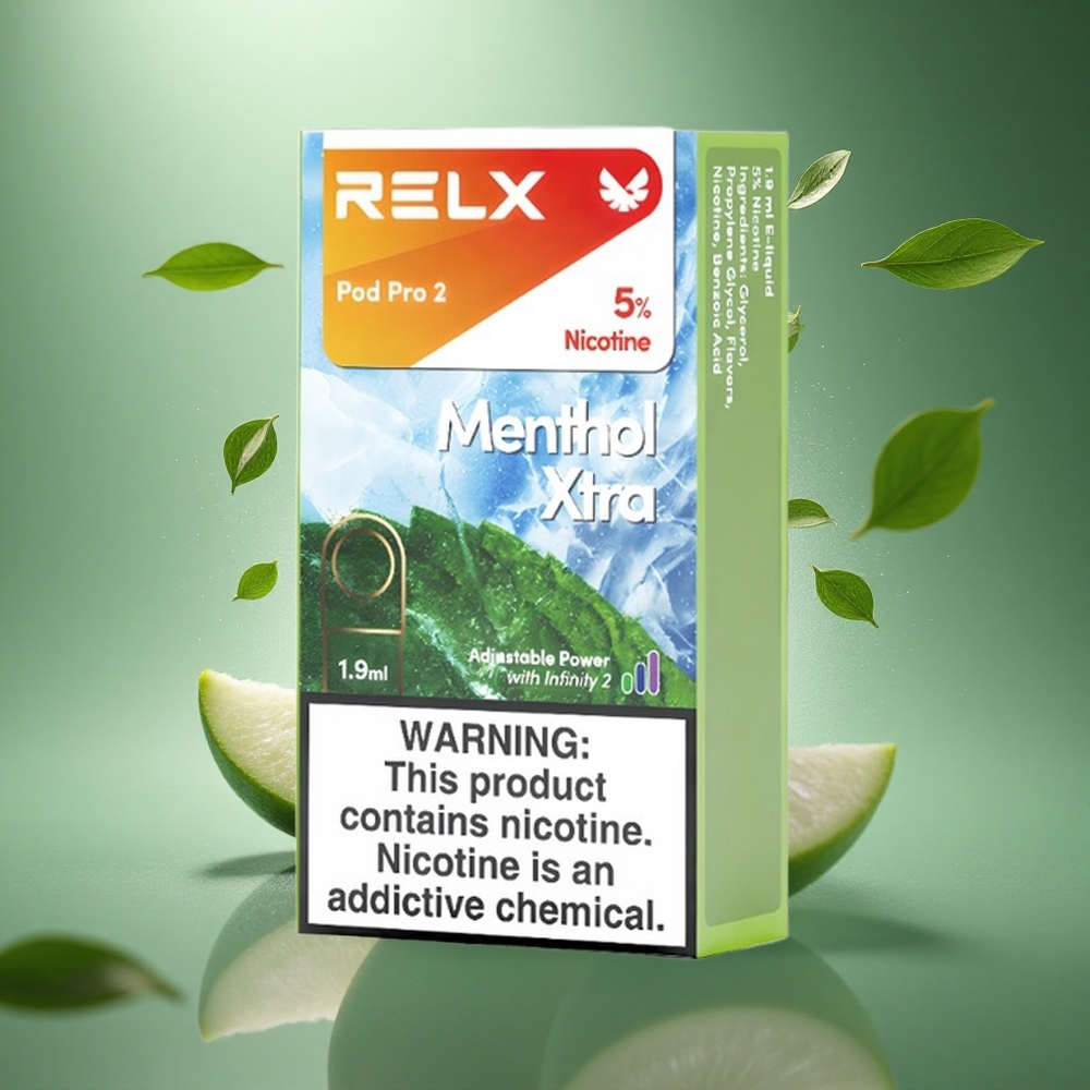 Relx Pod Pro 2 Vape Device Mentolų Xtra 50mg/ml 1.9ml 3 įtampos režimai