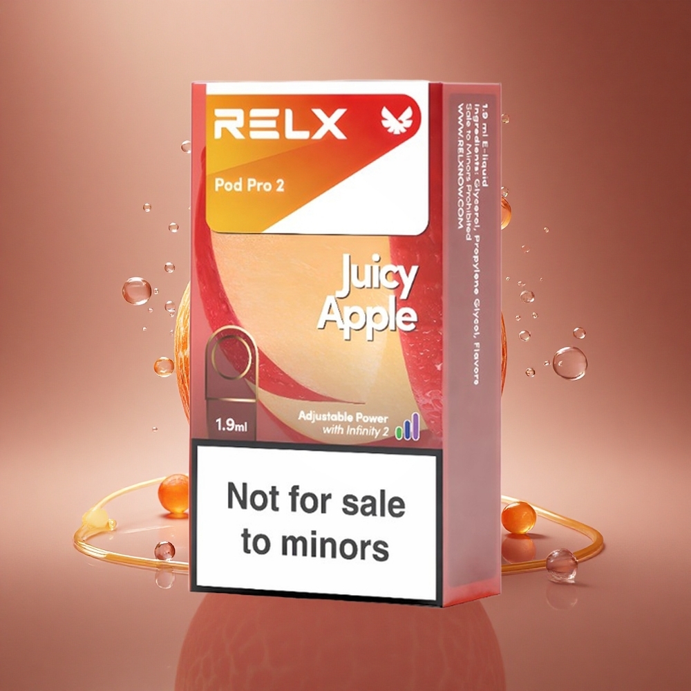 Relx Pod Pro 2 Vape Device Sultingasis Obuolys 0mg/ml 1.9ml Eco Mode 2 pods/pack