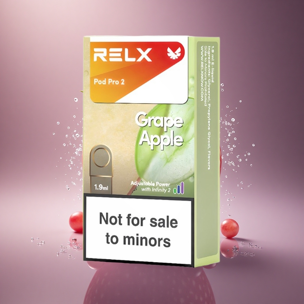Relx Pod Pro 2 Vape Device Vynuogių Obuolių 0mg/ml 1.9ml Eco Mode Smooth Mode Boost Mode