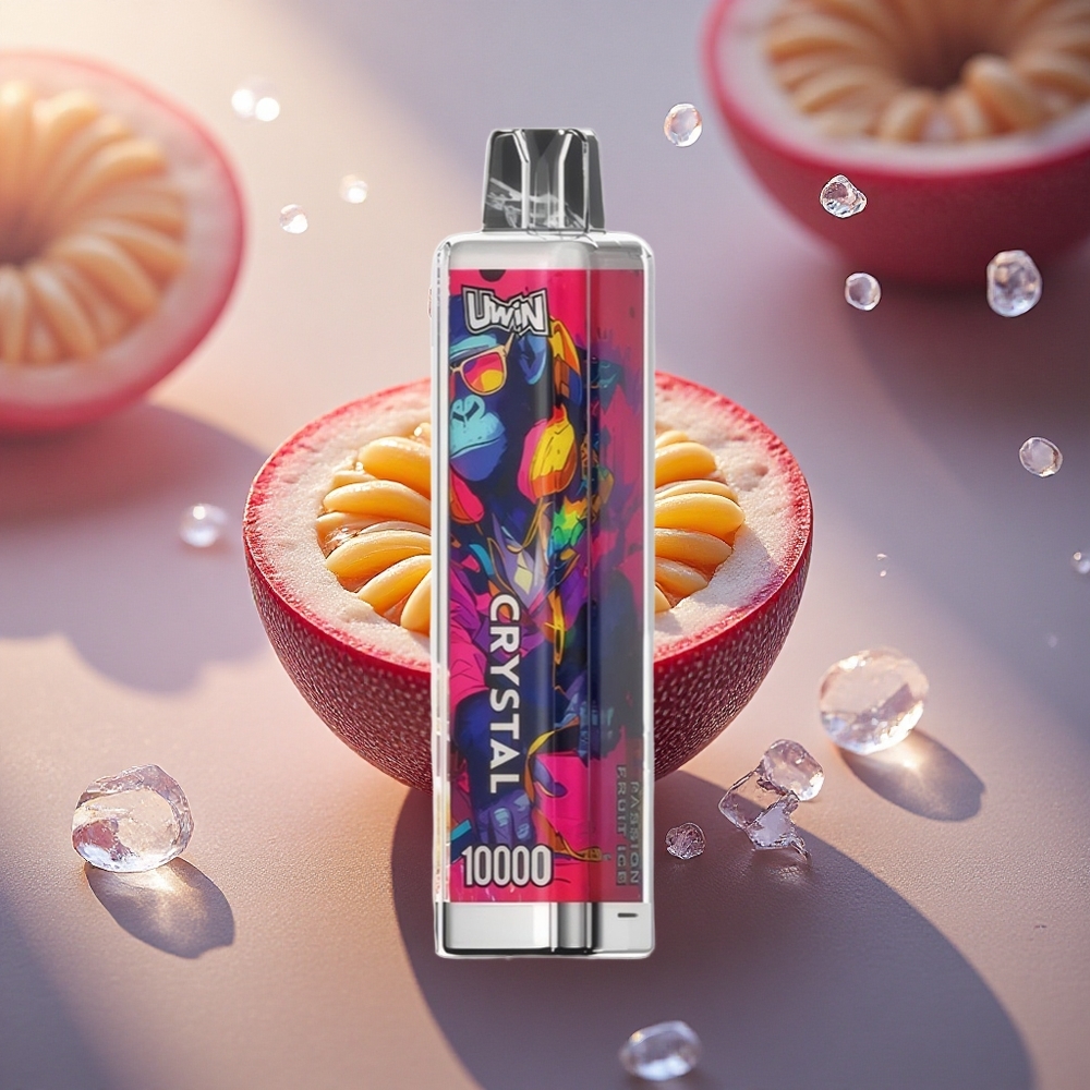 Uwin Crystal 10000 Puffs Ledinė Marakuja su RGB Šviesomis