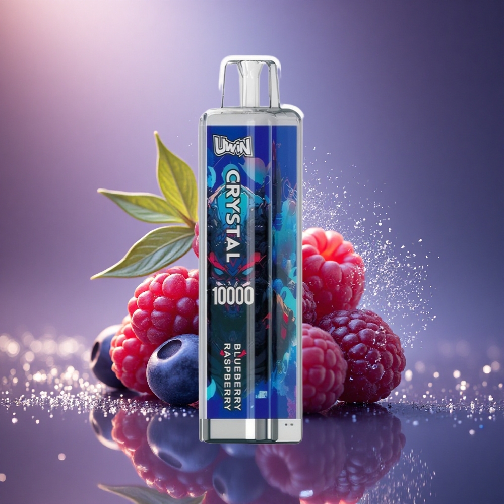 Uwin Crystal 10000 Puffs Mėlynųjų Aviečių Baltakimšis su RGB Šviesomis